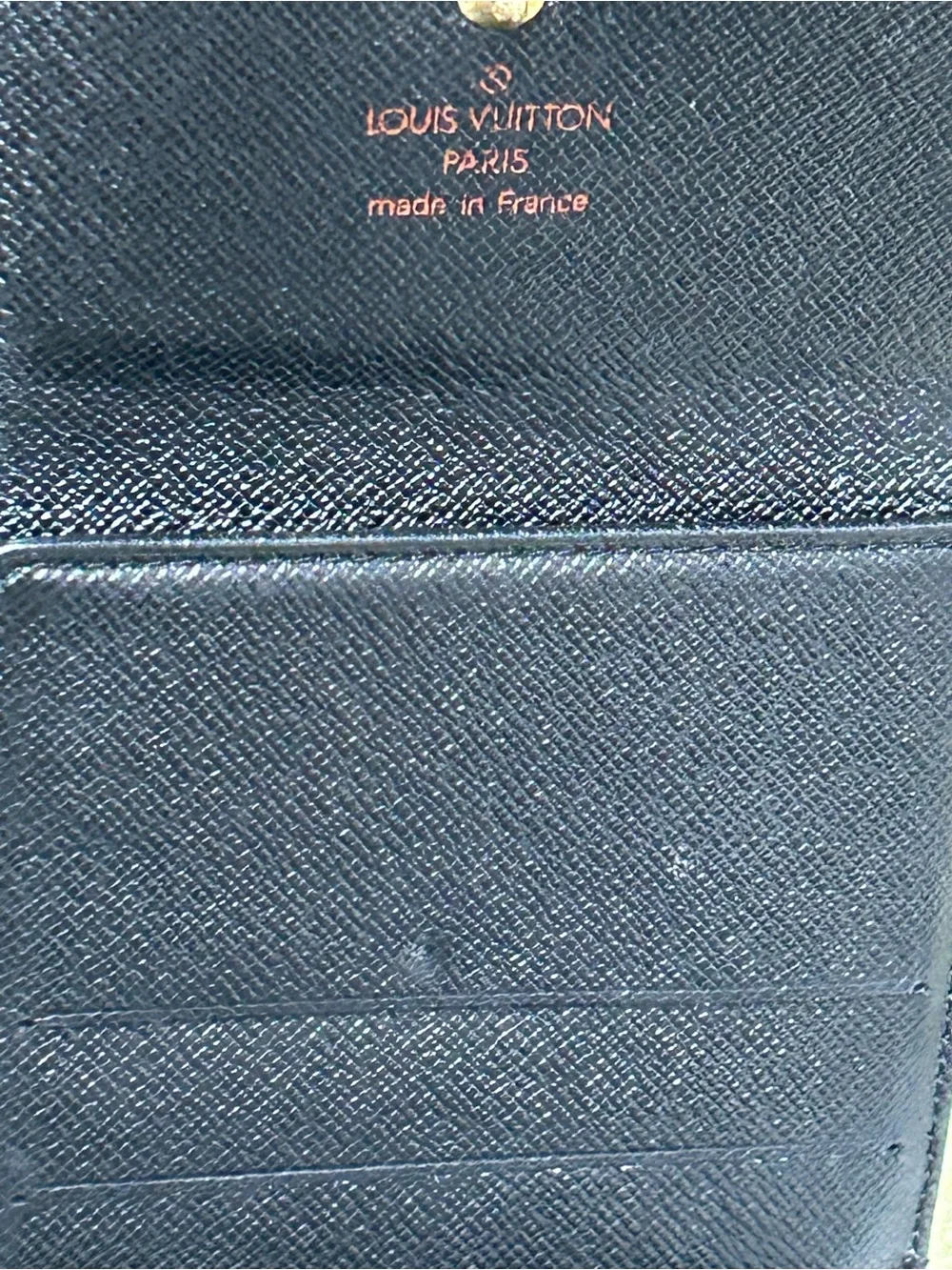 Louis Vuitton Black Epi Leather Wallet Approximately 4.5 x 5
